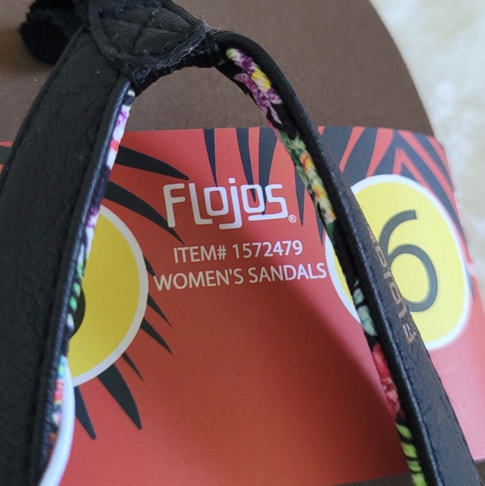 Flojos Women's Flip Flops in Black🖤 Size 6 - NWT - Picture 16 of 16